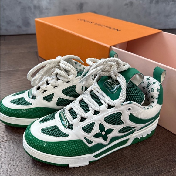 Louis Vuitton Shoes - Louis Vuitton Green and White Skater Sneakers